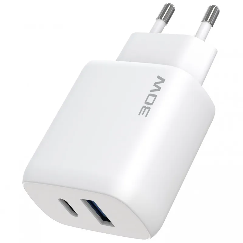 Мережевий зарядний пристрій Proove Silicone Power 2 30W (Type-C + USB) з кабелем Type-C to Type-C (1m)