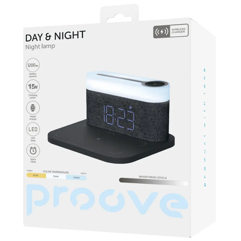 Нічник з бездротовою зарядкою Proove Day & Night