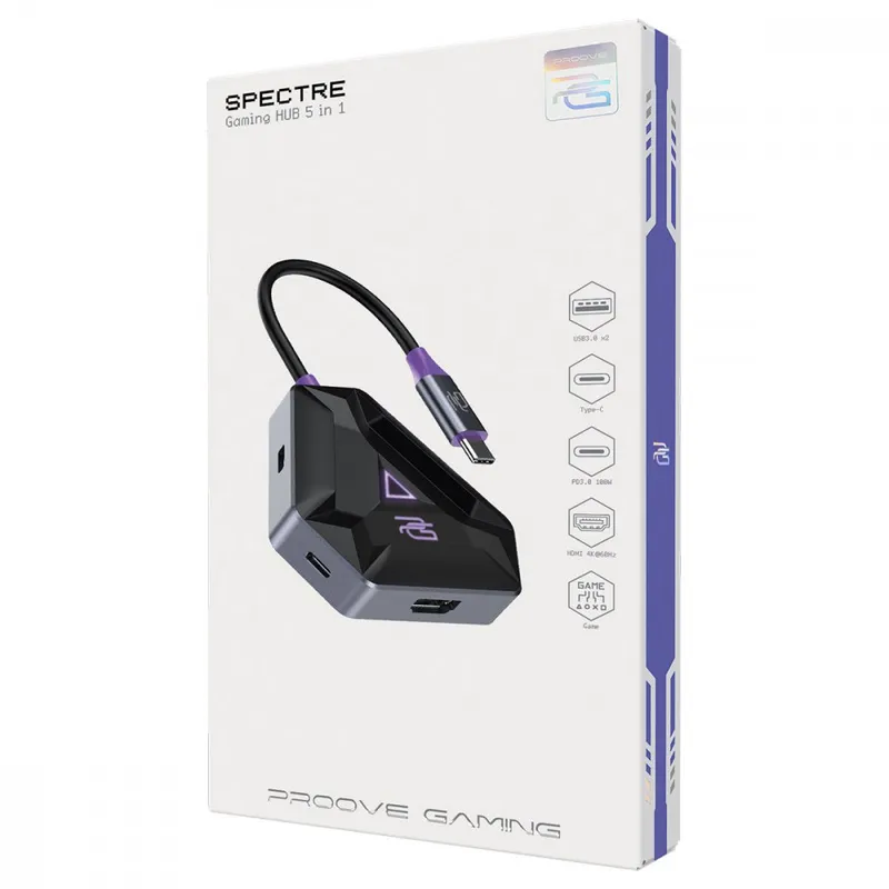 Хаб Type-C Proove Gaming Spectre (2*USB3.0 + Type-C + PD100W + HDMI)