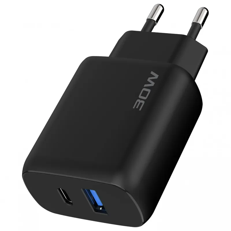 Мережевий зарядний пристрій Proove Silicone Power 2 30W (Type-C + USB) з кабелем Type-C to Type-C (1m)