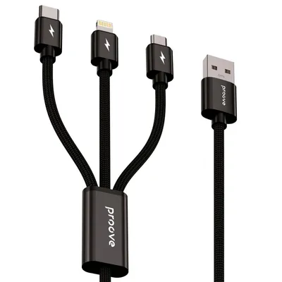 Кабель Proove Triple Connection 3 in 1 Type-C + Micro USB + Lightning (1.3m)