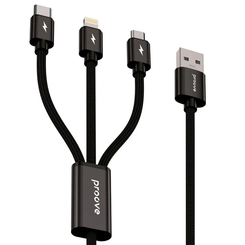 Кабель Proove Triple Connection 3 in 1 Type-C + Micro USB + Lightning (1.3m)