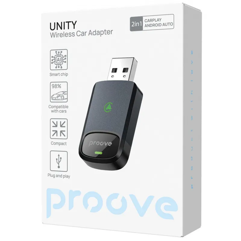 Бездротовий адаптер Proove Unity 2in1 (CarPlay / Android Auto)