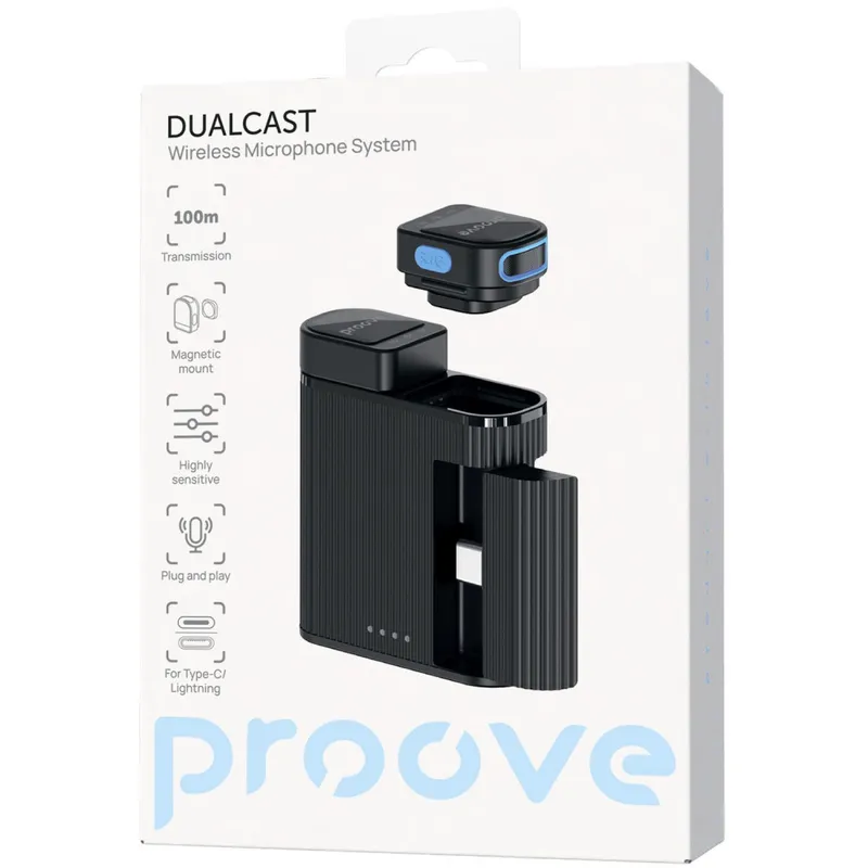 Бездротовий петличний мікрофон Proove DualCast