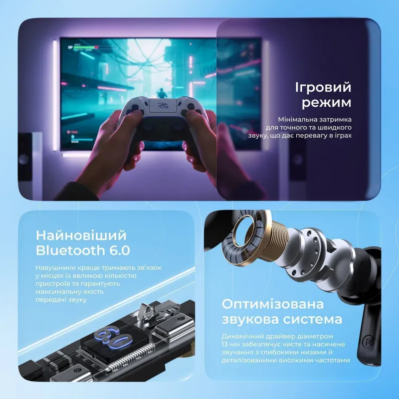 Бездротові навушники Proove NoLimit TWS with Hybrid ANC (APP)